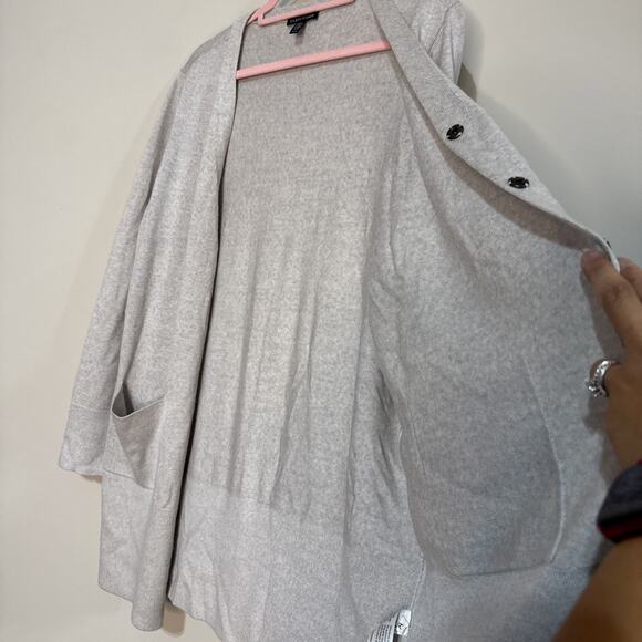 Eileen Fisher Merino Wool V-Neck Long Cardigan Pearl Sz M - Picture 10 of 15